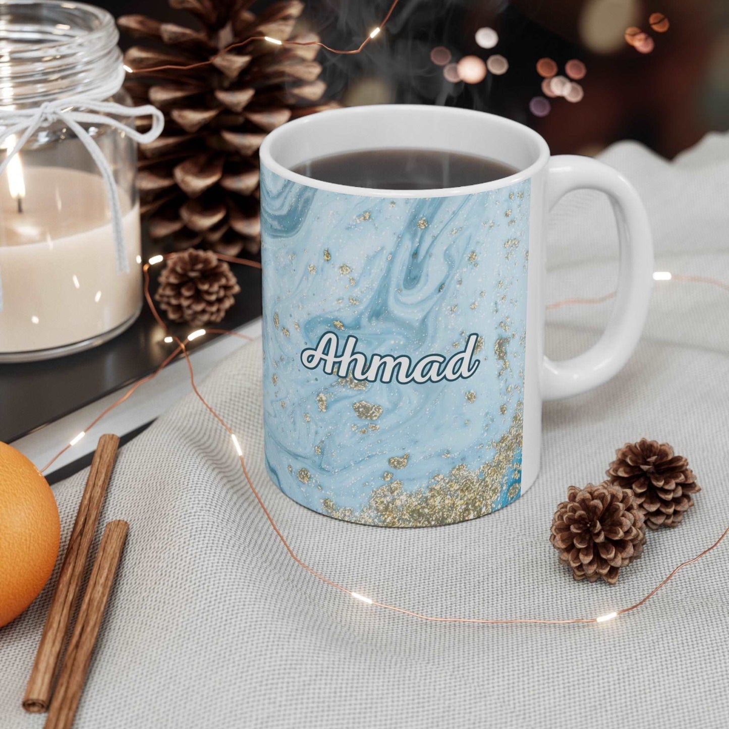 Marble art name mug 004