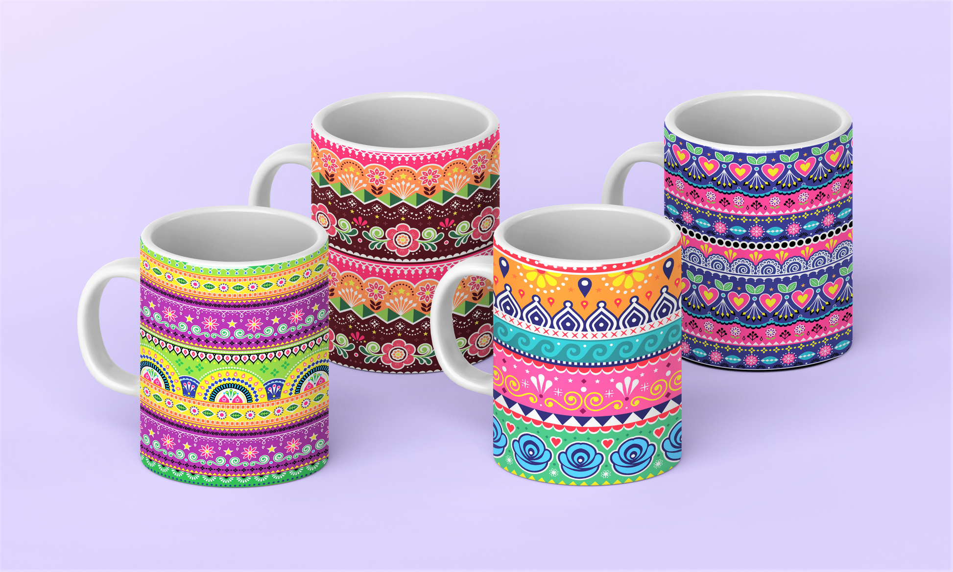 Bundle of (FOUR) Truck Art mugs - zynaty